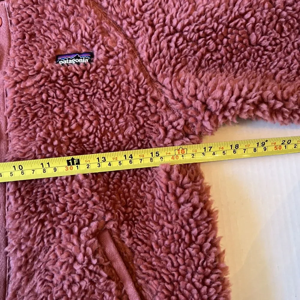 Patagonia L/12 Girls' Retro-X Rose Snap Fleece Bomber Jacket EXCELLENT